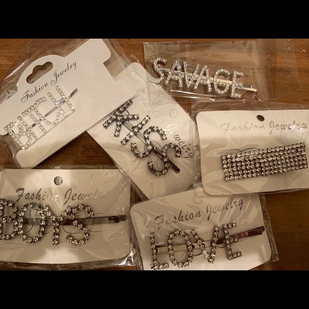 Word Hair Pins